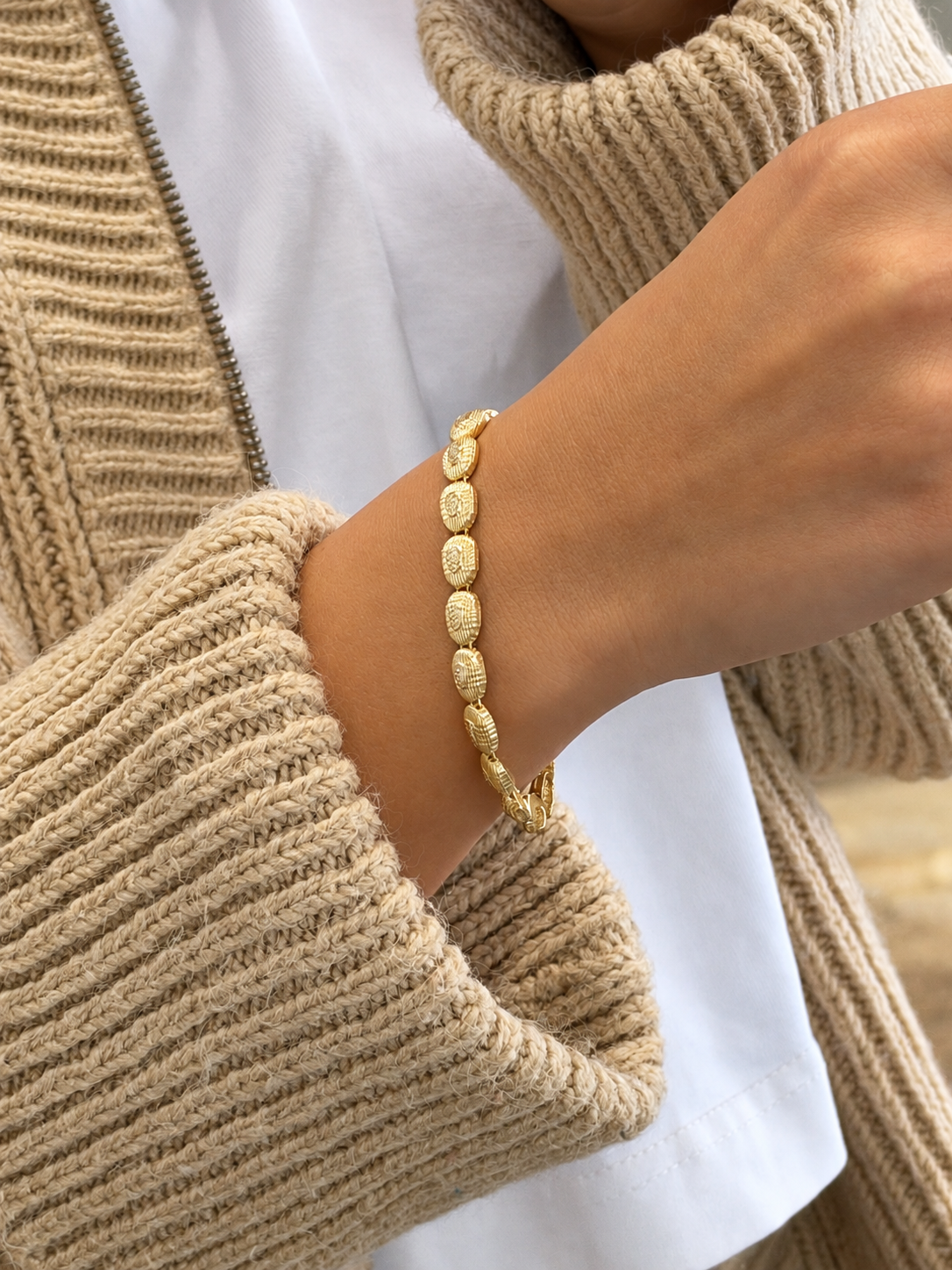Charm-Armband Deniz aus 14 Karat Gold